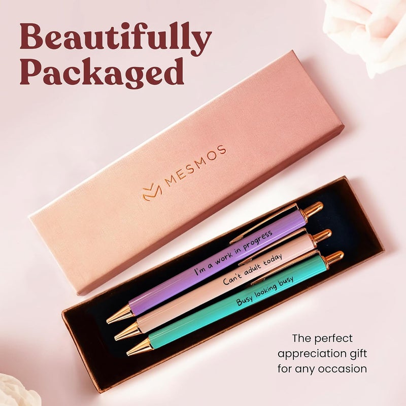MESMOS 3Pk Funny Pens for Adults, Funny Coworker Gifts, Fun Pens for Adults, Office Supplies for Women, Unique Office Work Gifts for Women - Image 5